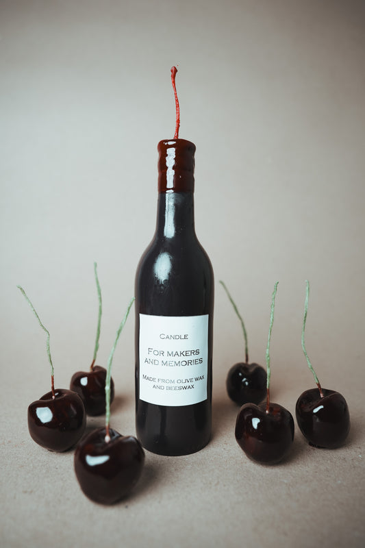 Vīns un ķirši | bišu un olīvu vaska sveces